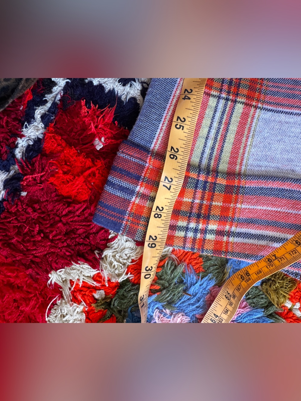 70s Vintage Plaid Knit Bellbottoms Sz Sm - Picture 9 of 9
